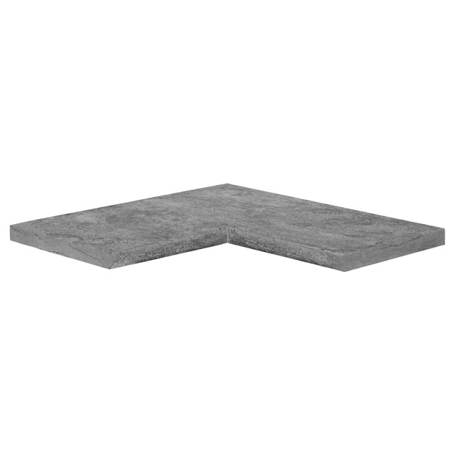 Zwembadrand Spotted Blue binnenhoek 60/30x60/30x3 cm. Riven - Bullnose (uitlopend 2026) OP=OP ~
