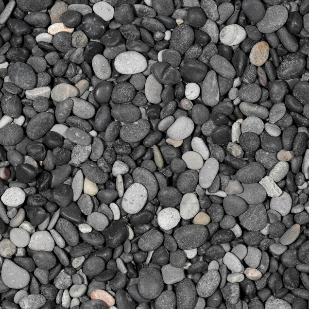 Beach Pebbles zwart (Castle Black) 16-25 mm. - 0,33 m³ BigBag à 500 kg. ~