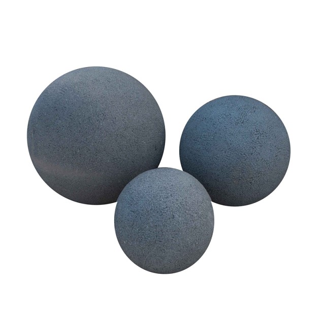 Set bollen Black granite gebouchardeerd Ø 45, 35 en 25 cm~