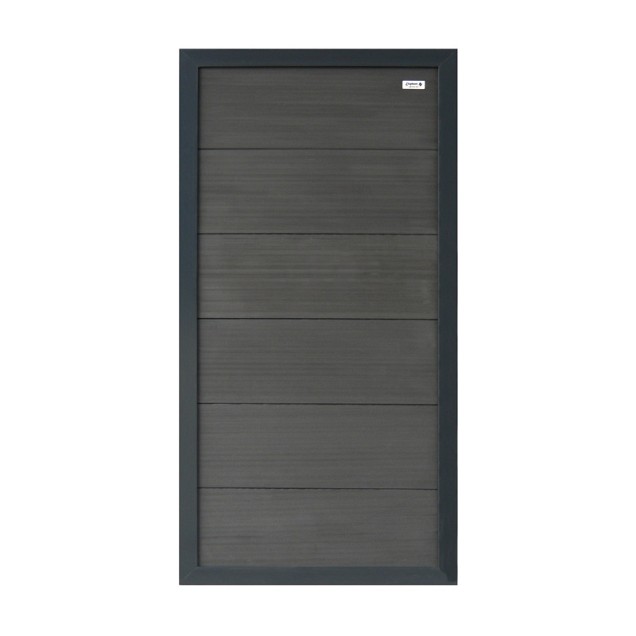 WPC-antraciet FSC tuinscherm "Forte" recht met aluminium-antraciet kader 40x900x1800mm bc ~