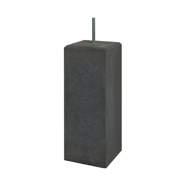 Betonpoer zwart met facet incl bev.plaat 20x20x58 cm. ~