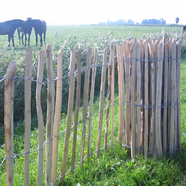Kastanje schapenhek 460x90 cm. (latafstand ca. 8 cm. 2 draads) ~