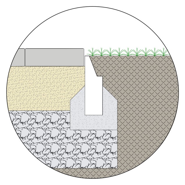 Opsluitband Inviso antraciet-zwart 100x20x6/1,5 cm. ~