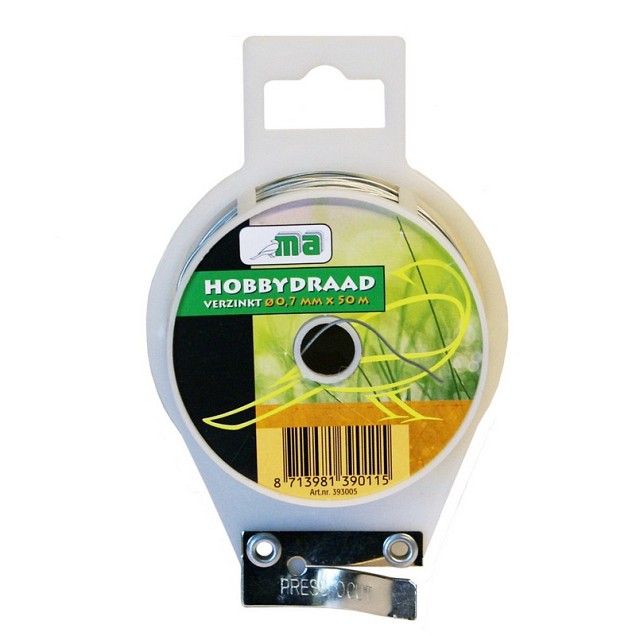 Hobbydraad verzinkt ø 0,7 mm x 50 mtr ~