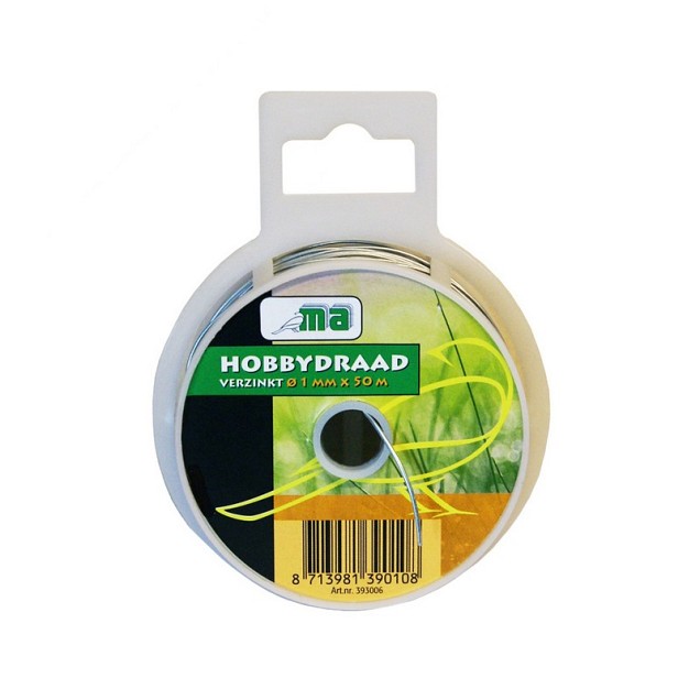 Hobbydraad verzinkt ø 1 mm x 50 mtr ~