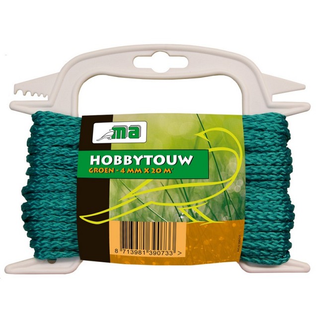 Hobbytouw groen 4 mm x 20 mtr ~