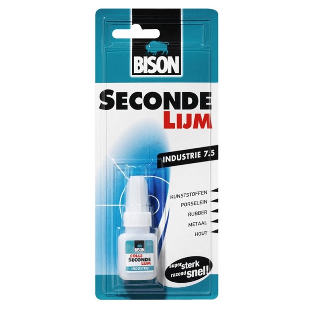 Secondelijm Industrie 7,5 g flacon kaart ~
