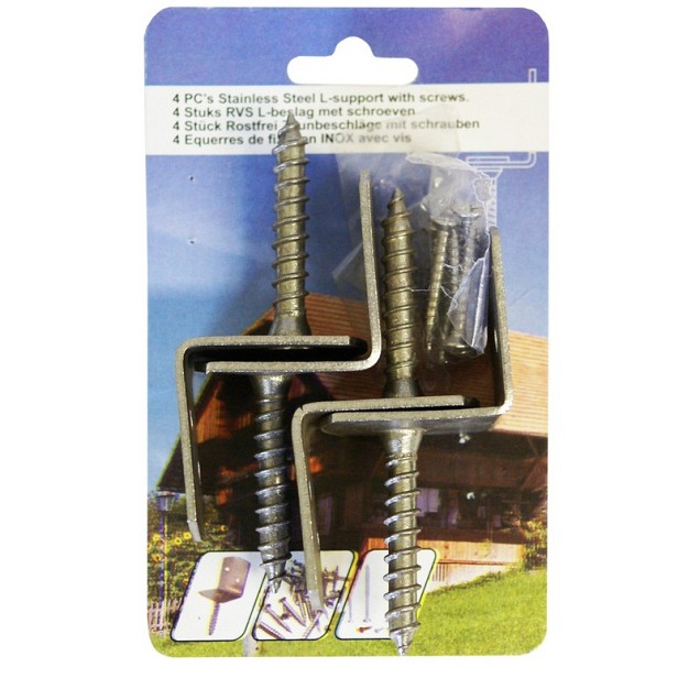 L beslag RVS per SET MET SCHROEFJES ~