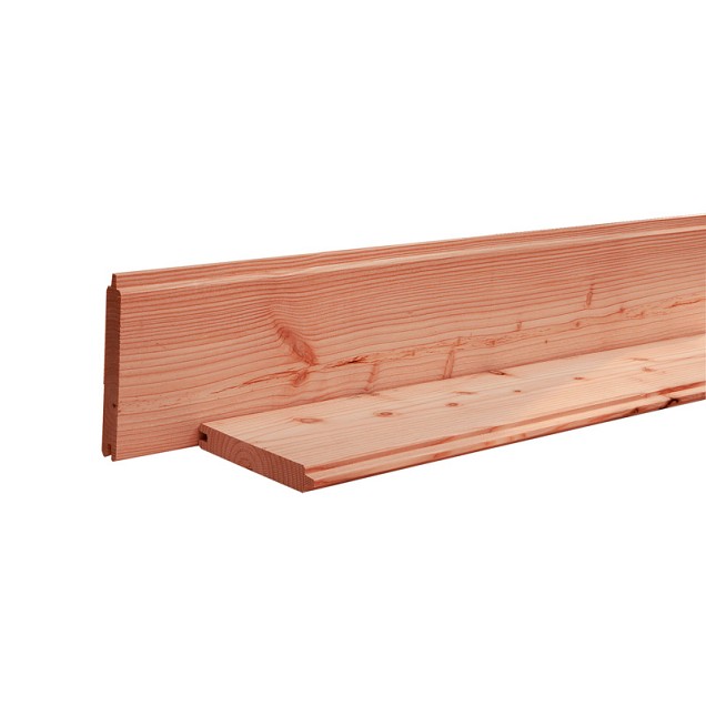 Douglas geschaafd blokhutprofiel 2,8x19,5x400 cm. onbehandeld. ~