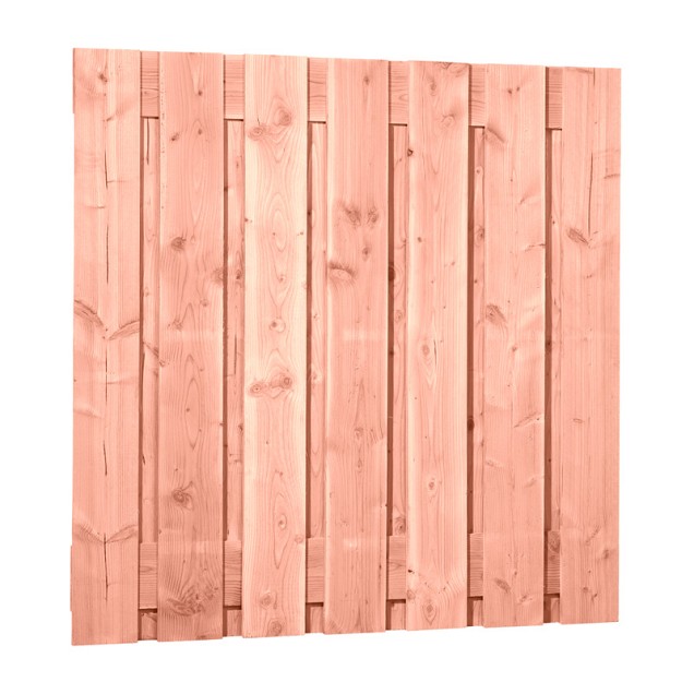 Douglas fijnbezaagd plankenscherm 15-planks 19 mm, 180x180 cm. onbehandeld. ~