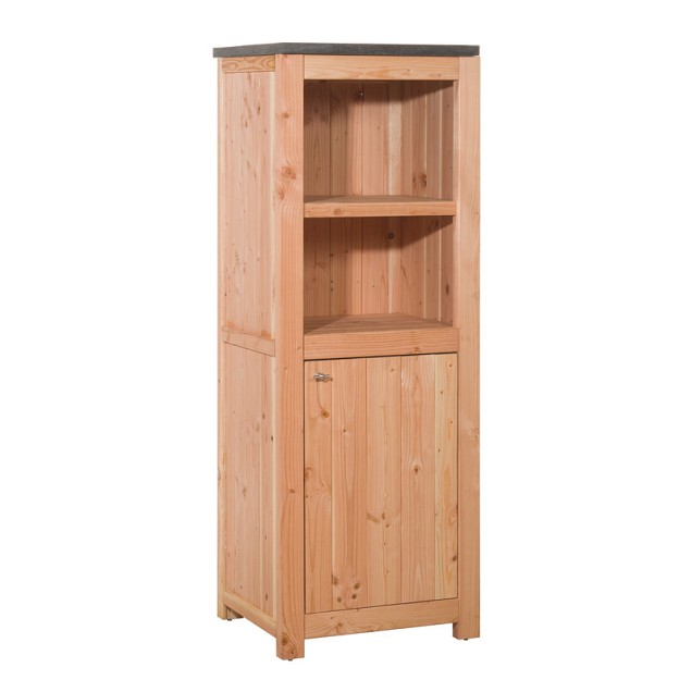Buitenkeuken enkel 168 Excellent, 168x61,5x56 cm (HxBxD) met 3 schappen en deuren, onbehandeld. ~