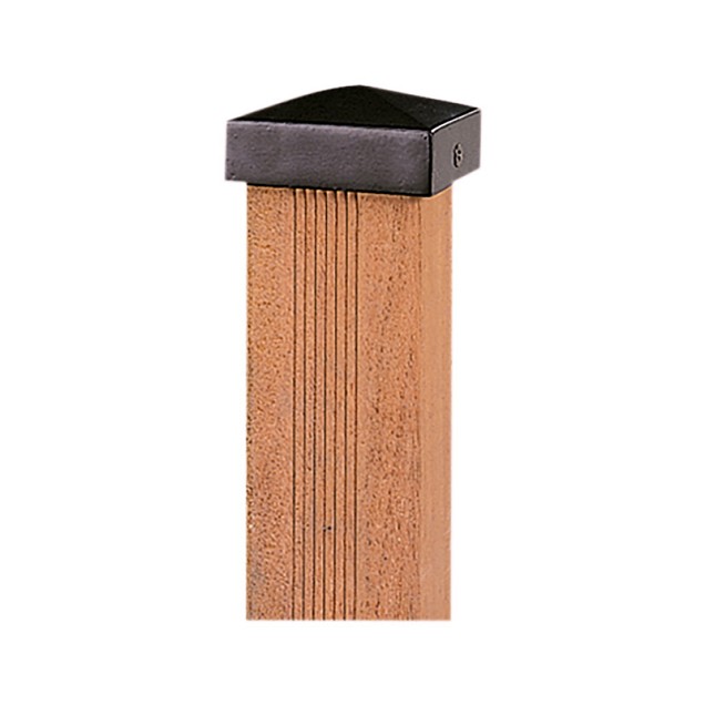 Paalornament piramide 7x7 cm metaal zwart. ~