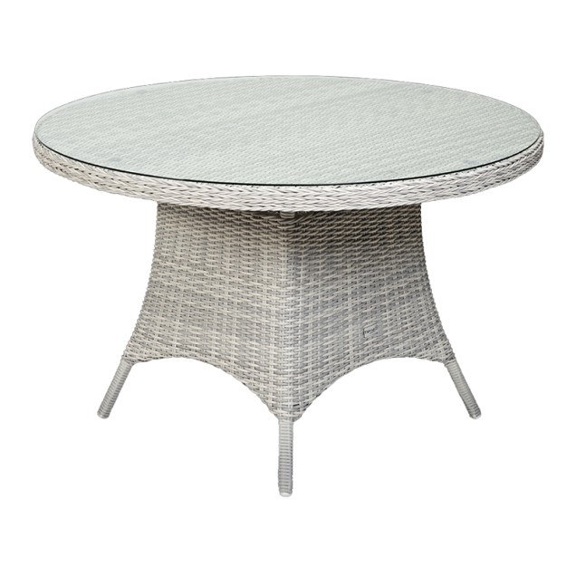 Doncaster Dining Table glasplaat Weathered Grey  (120 cmØ) ~