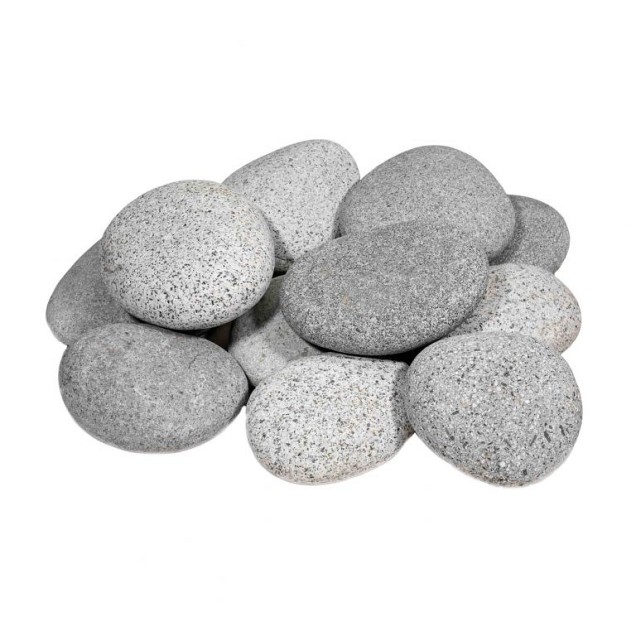 Beach Pebbles grijs 30-60 mm. zak à 20 kg. ~