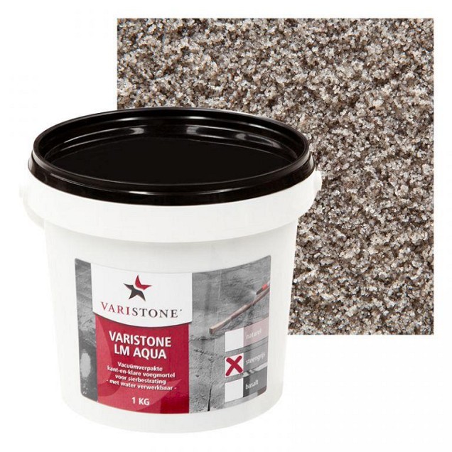 Varistone LM Aqua Steengrijs 1 kg. rep.set (geen G654) Max. 1 mnd. houdbaar ~