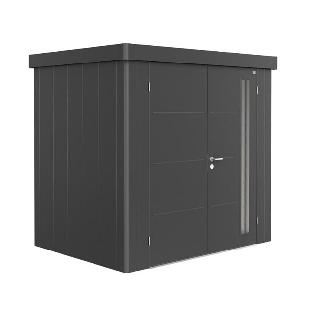 berging Neo 1B dubbele deur, wand en dak donkergrijs metallic (236x180x222 cm) ~