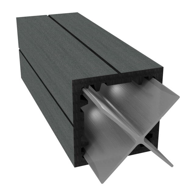 Dual Straight composietpaal 270x9x9 cm Graphite Black ~