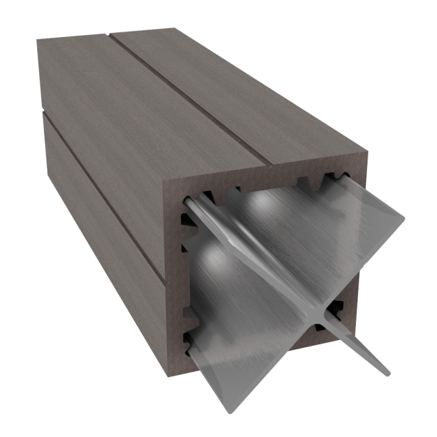 Dual Straight composietpaal 300x9x9 cm Wenge Brown ~