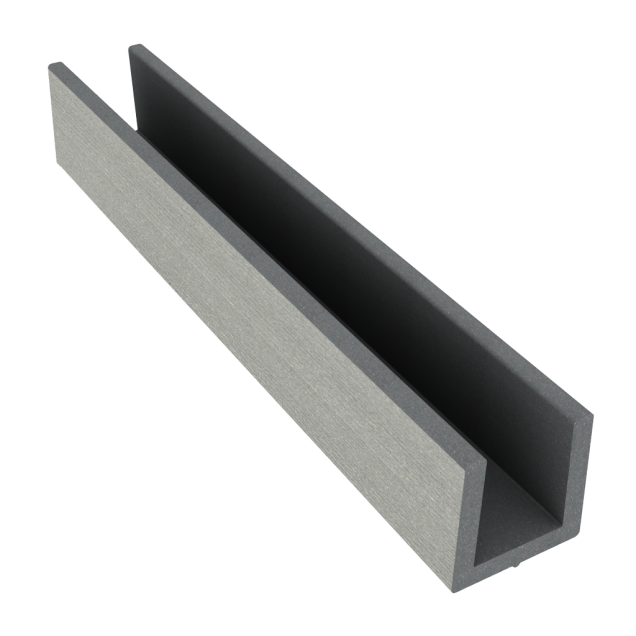 Dual Straight Klein U-profiel 182x2,7x3,5 cm Stone Grey (tbv T&G plank) ~