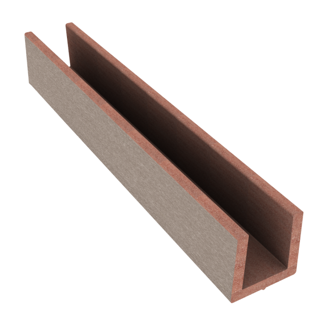 Dual Straight Klein U-profiel 182x2,7x3,5 cm Tropical Brown (tbv T&G plank) ~