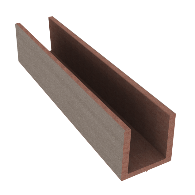 Dual Straight Groot U-profiel 202x4x5,5 cm Tropical Brown (tbv lamelafsluiting) OP=OP