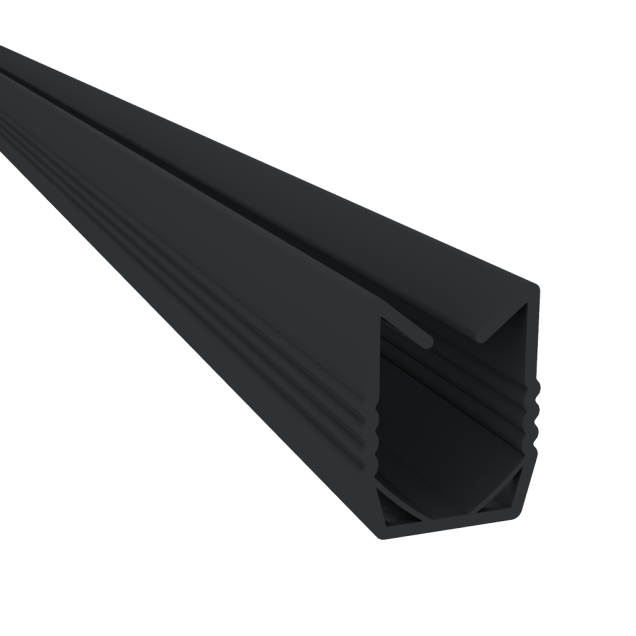 Dual Straight Onderprofiel PVC zwart klein 247x2,2x1,8 cm ~