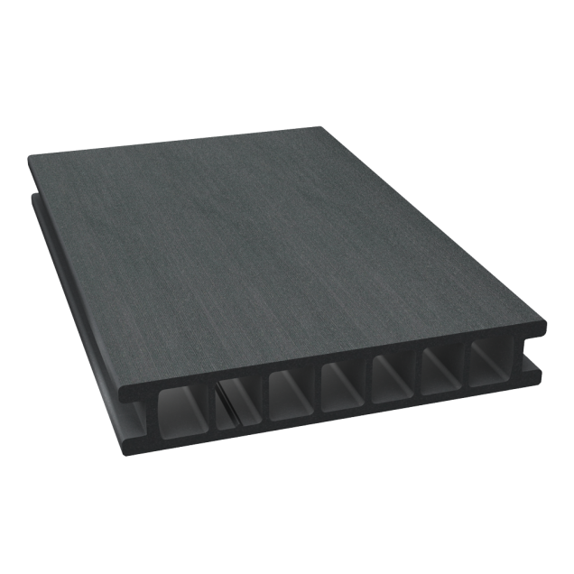 Dual Straight holle plank vlak houtnerf 400x16,2x2,8 cm Graphite Black ~