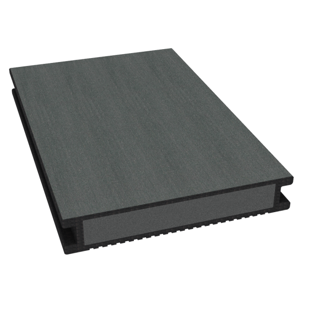 Dual Straight gevulde plank 400x16,2x2,8 cm fijn geribbeld Graphite Black ~