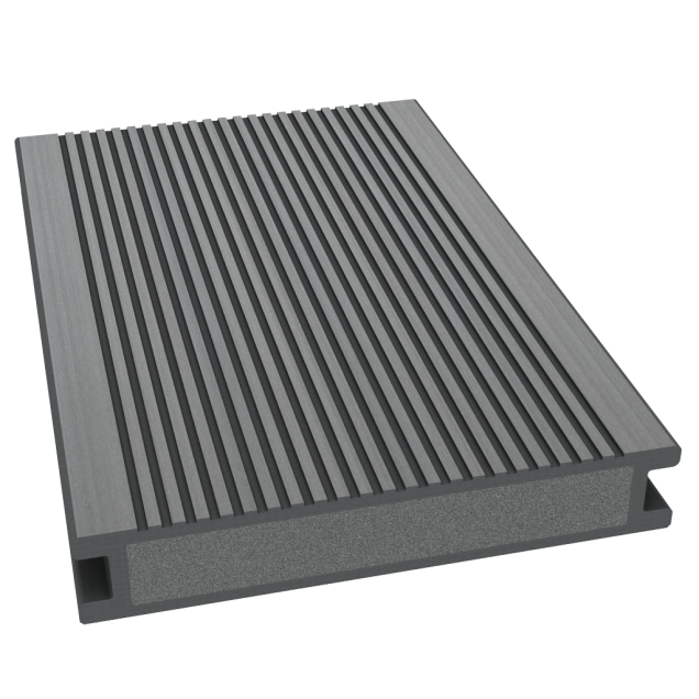 Dual Straight gevulde plank 400x16,2x2,8 cm fijn geribbeld Stone Grey ~