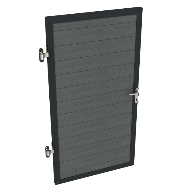 Dual Straight deur met aluminium vulling 100x180 cm (BxH) Graphite Black ~