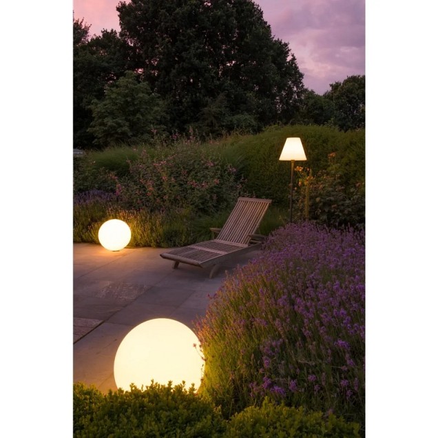 SLV Rotoball Floor 50 PE/staal Wit 230V ~