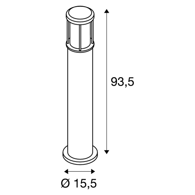 SLV Otos Padlamp Glas antraciet 15W excl lamp ~