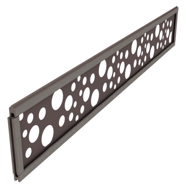 Dual Straight Kit deco bubbles in gelakt aluminium 30x200x0,6 cm Wenge Brown ~