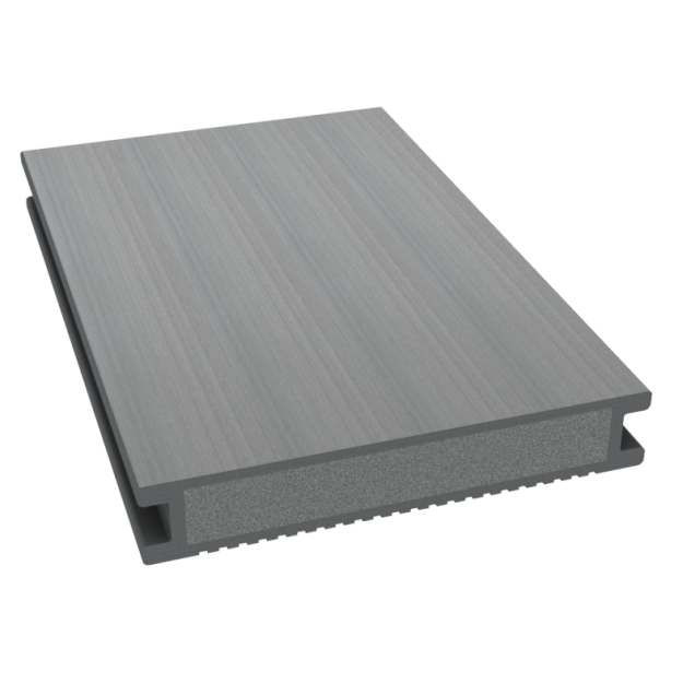 Dual Straight gevulde plank 400x16,2x2,8 cm fijn geribbeld Stone Grey ~