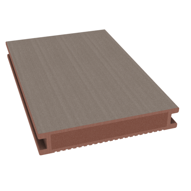 Dual Straight gevulde plank 400x16,2x2,8 cm fijn geribbeld Tropical Brown ~