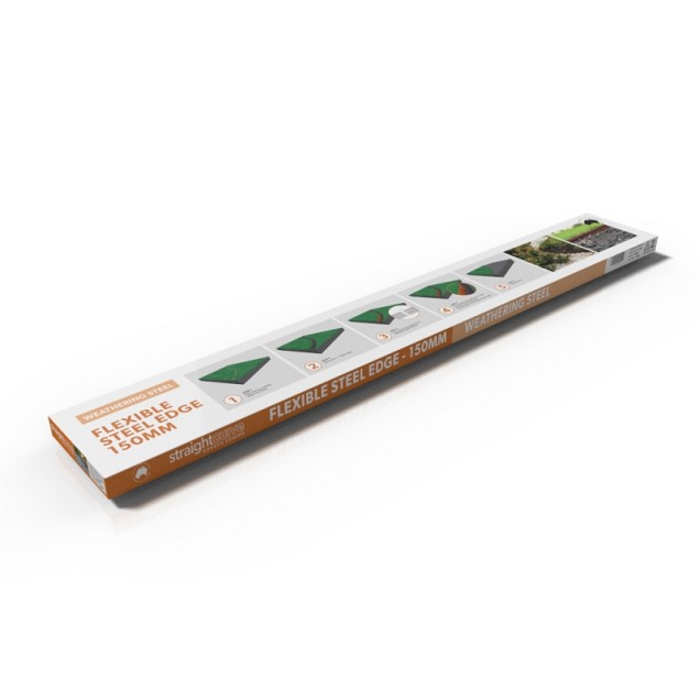 StraightCurve Flexline Retail pack (6 stuks: 113x15 cm.) Weervast staal (Corten) ~