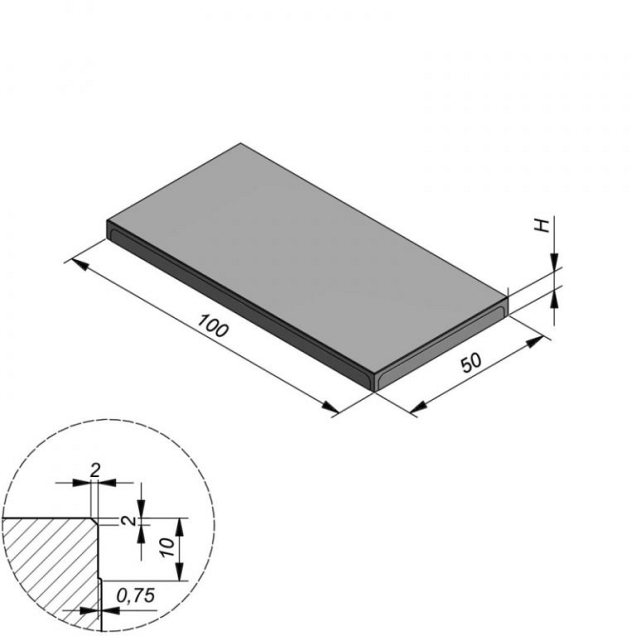 Strained Rock Blue 100x50x6 cm. MF ~
