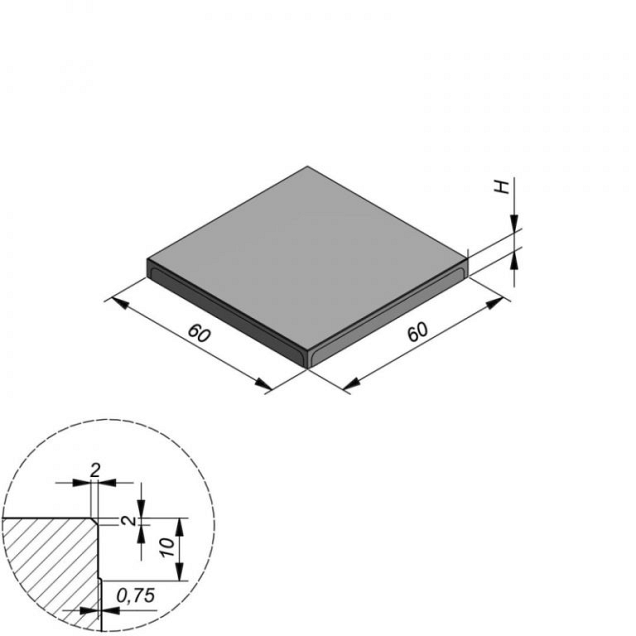 Metal Light Blue 60x60x4 cm. MF (uitlopend 2024) ~