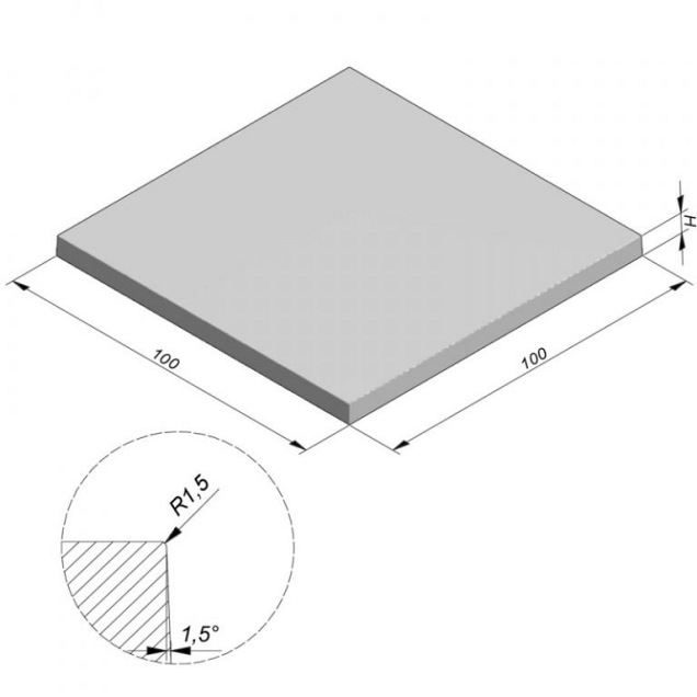 Air Grey Soft 100x100x10 cm. (prijs af fabriek) ~