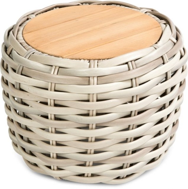Wakkanda BijzetTafel Solid Teak (FSC)blad Kubo / Teak  (50 cmØx40 cm) ~