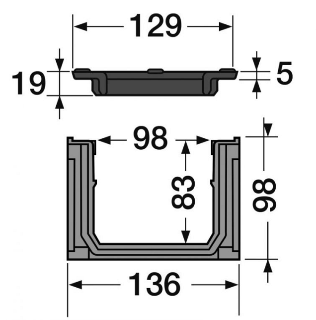 Connecto 100 met gietijzeren rooster B125 - CAL10BF ~