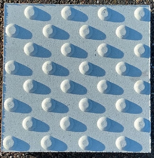 Aandachttegel Met Noppen 30x30x6 vlak Wit ~