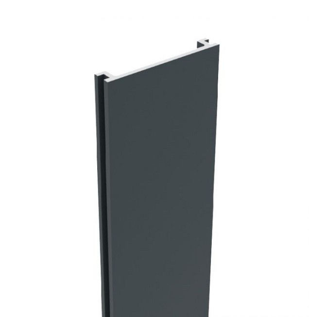 Boston klikprofiel 234x2,4x0,6 cm. alu RAL9005 tbv H-paal ~