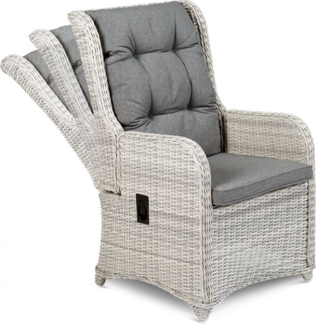Doncaster Dining Chair verstelbare rug (RVS gasveer) Weathered Grey (58x72x94 cm) ~