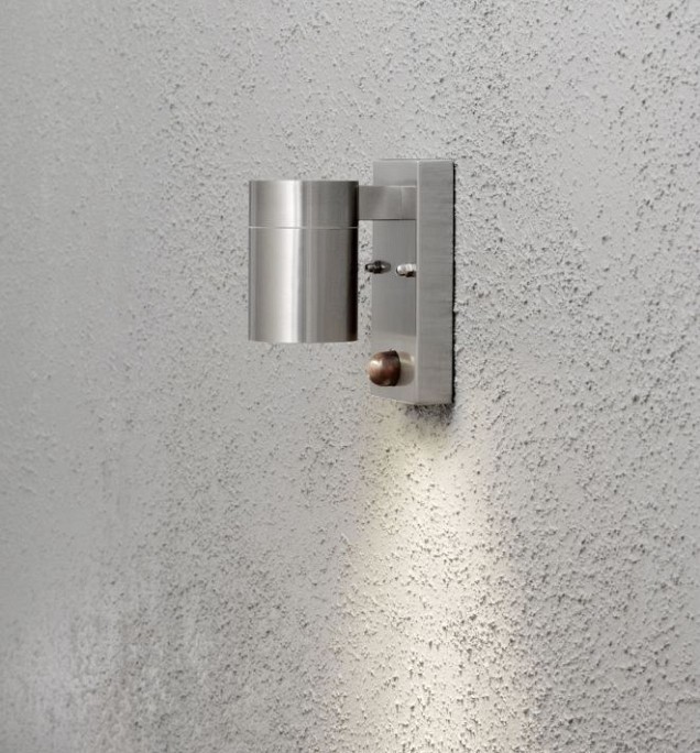 Modena 230V wandarmatuur downspot met bewegingsmelder 14cm, GU10, max 35W ~