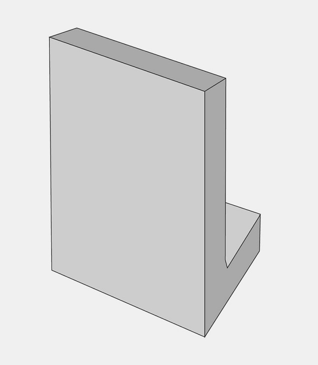Muurelement W (gewapend) grijs HxLxV 55x50x35 cm. ~