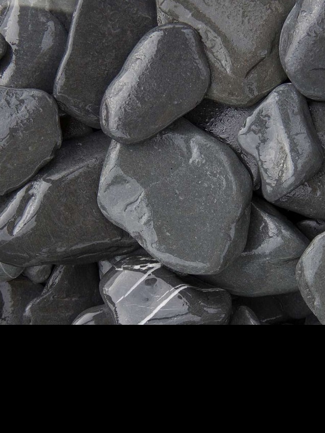 Flat Pebbles zwart 30-60 mm. - 0,5 m³ BigBag à 700 kg. ~