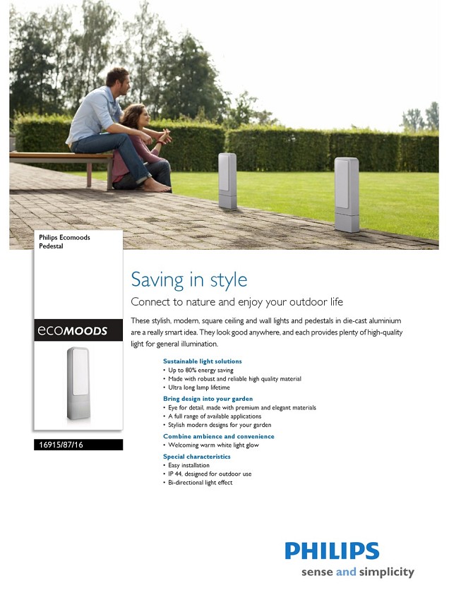 Philips Ecomoods Pedestal lichtgrijs 11W Aktie OP=OP ~