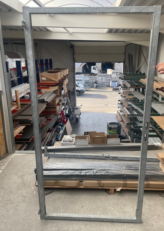 Stalen poortframe VAST koker 50x40, H=190cm, Breedte=98,5cm, exclusief hang en sluitwerk (tbv hout)