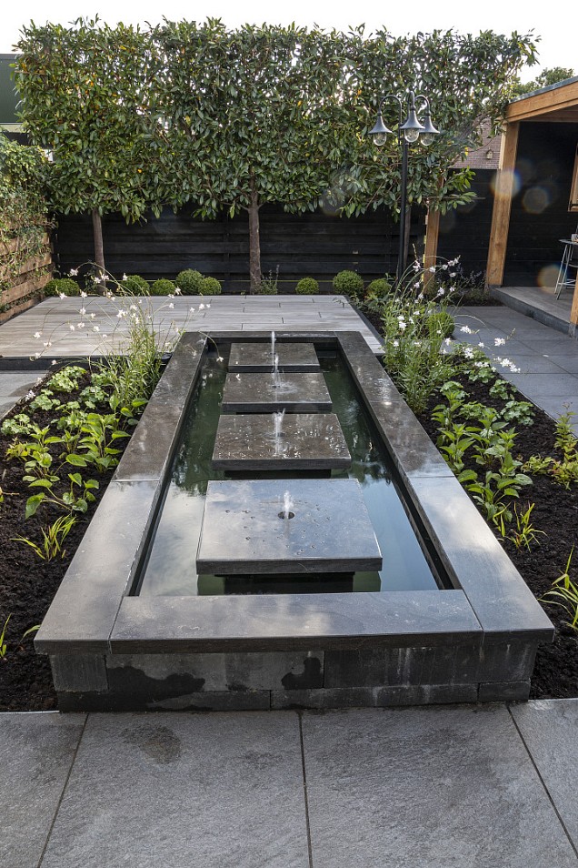 Spotted Bluestone opsluitband 100x30x5cm. Gezoet met Facet ~